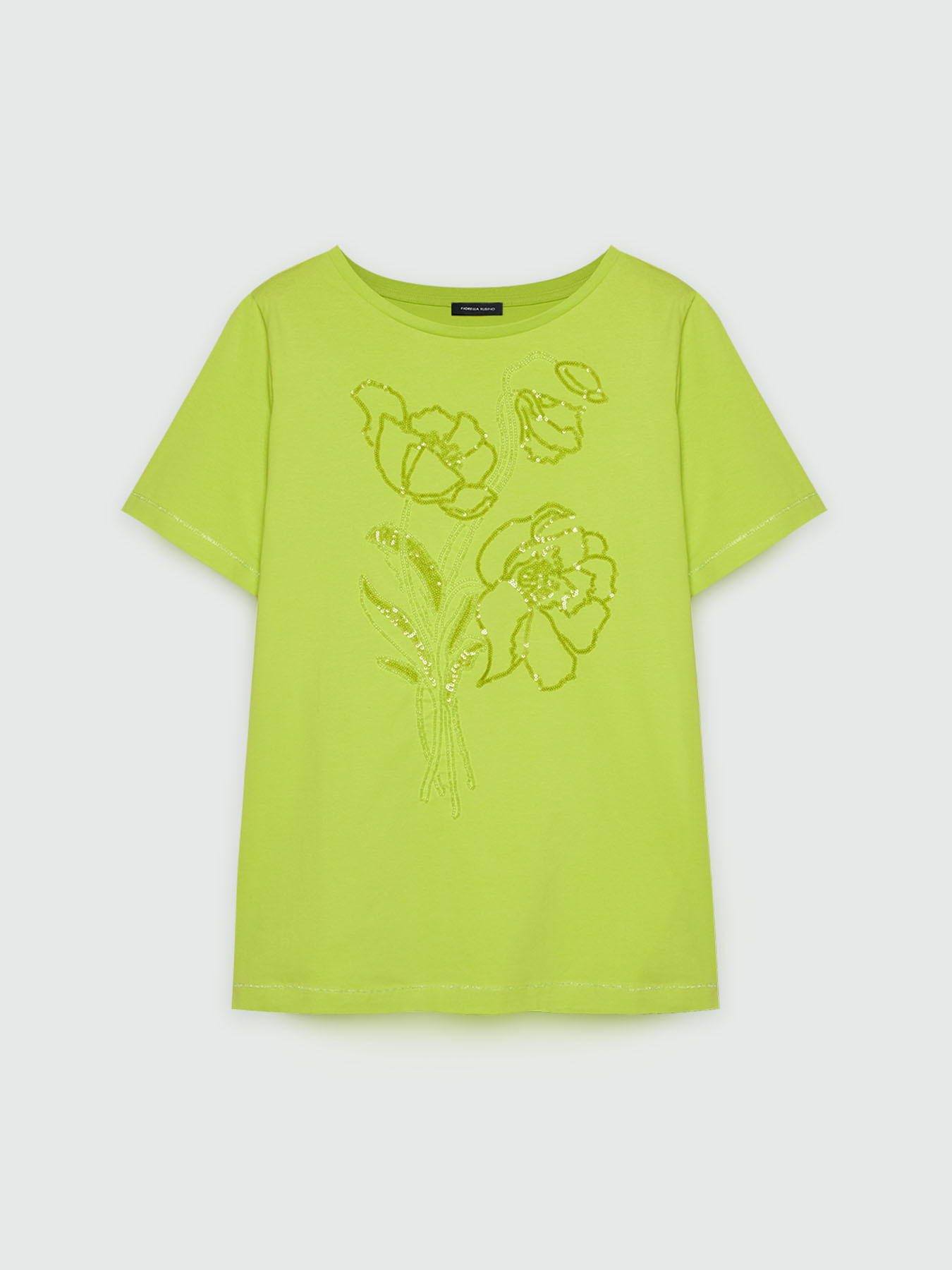 T-shirt with floral embroidery image number 4