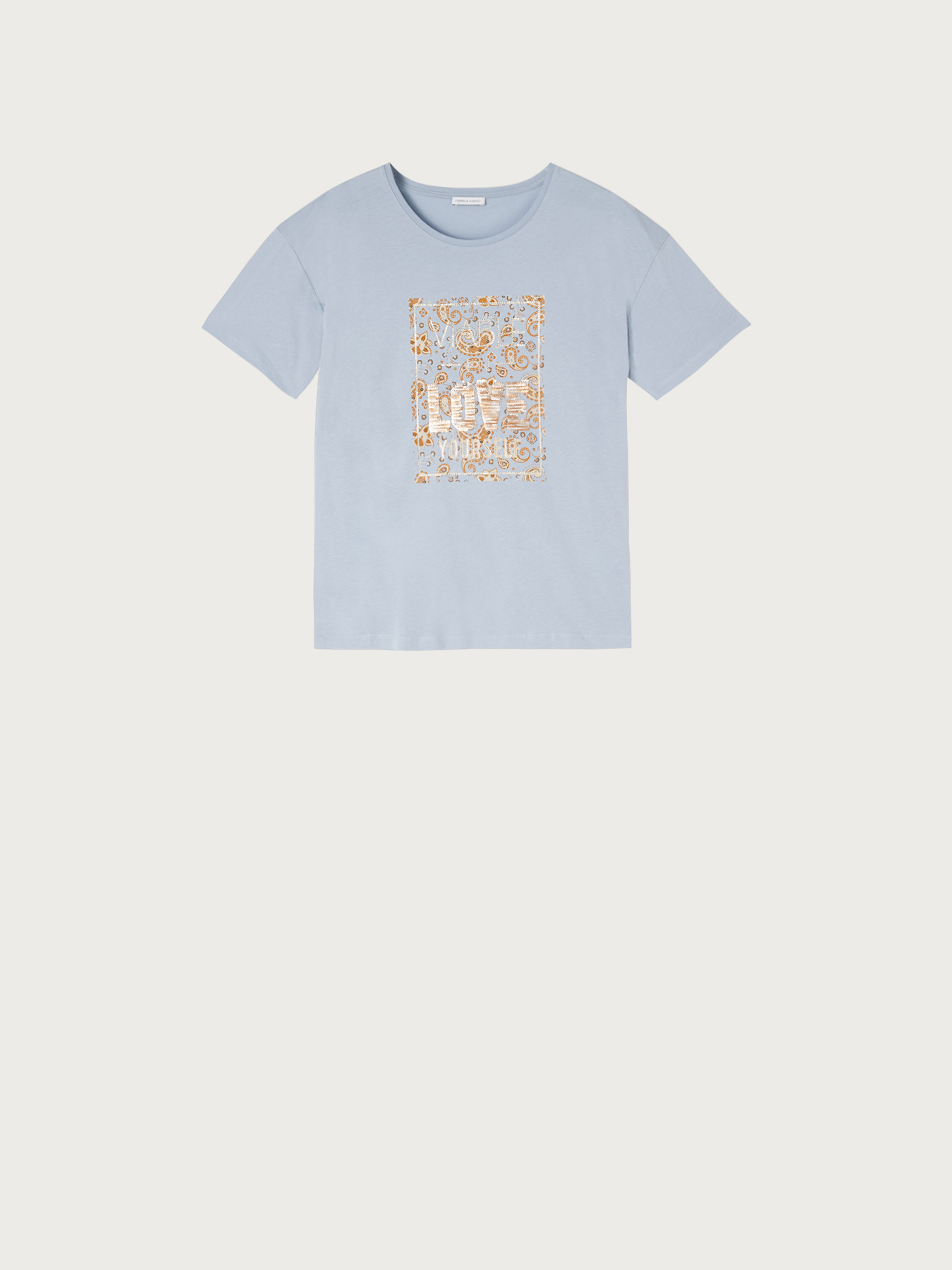 T-shirt con stampa e ricamo image number 3