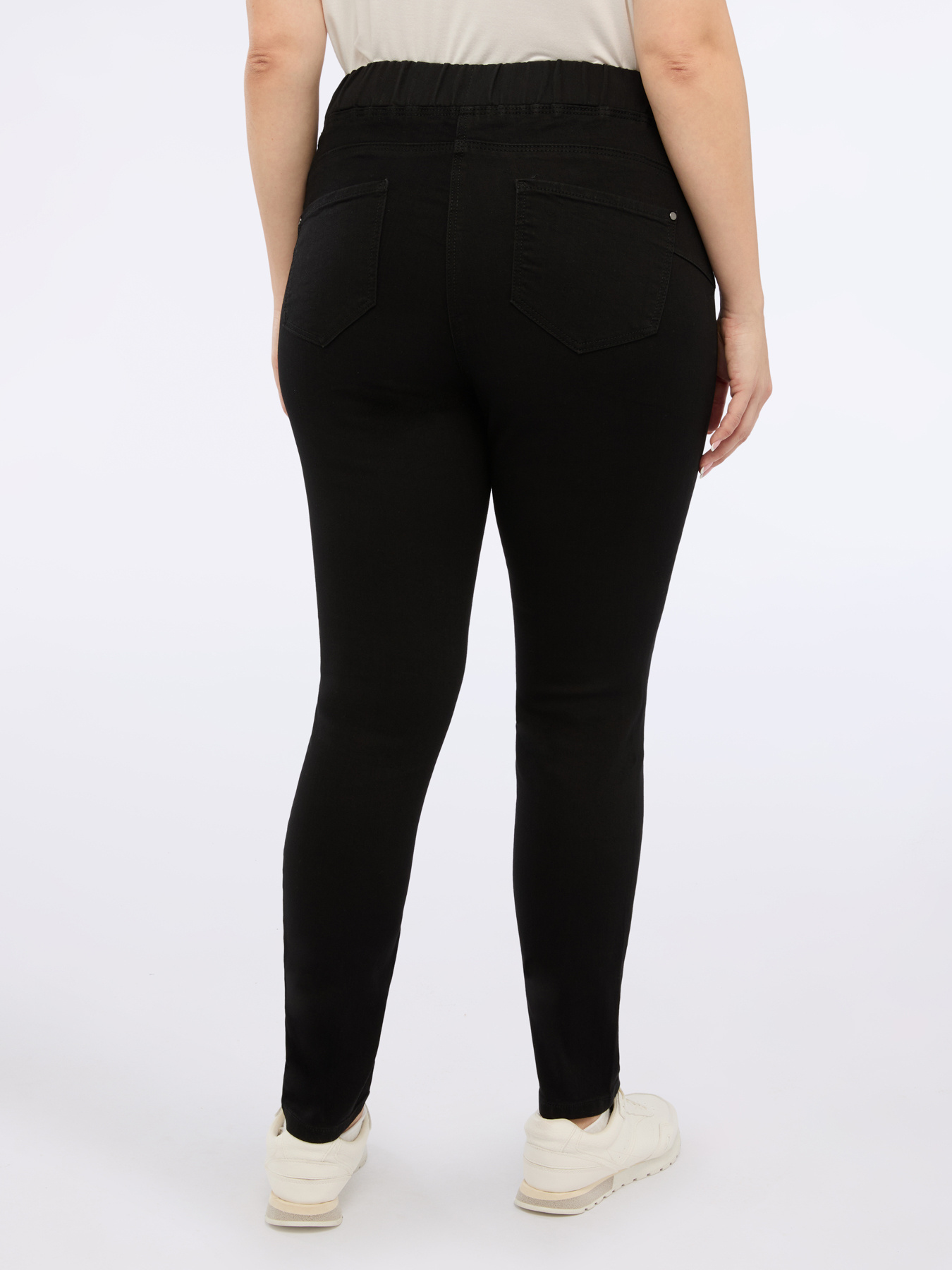 Schwarze Jeggings mit elastischem Bund image number 1