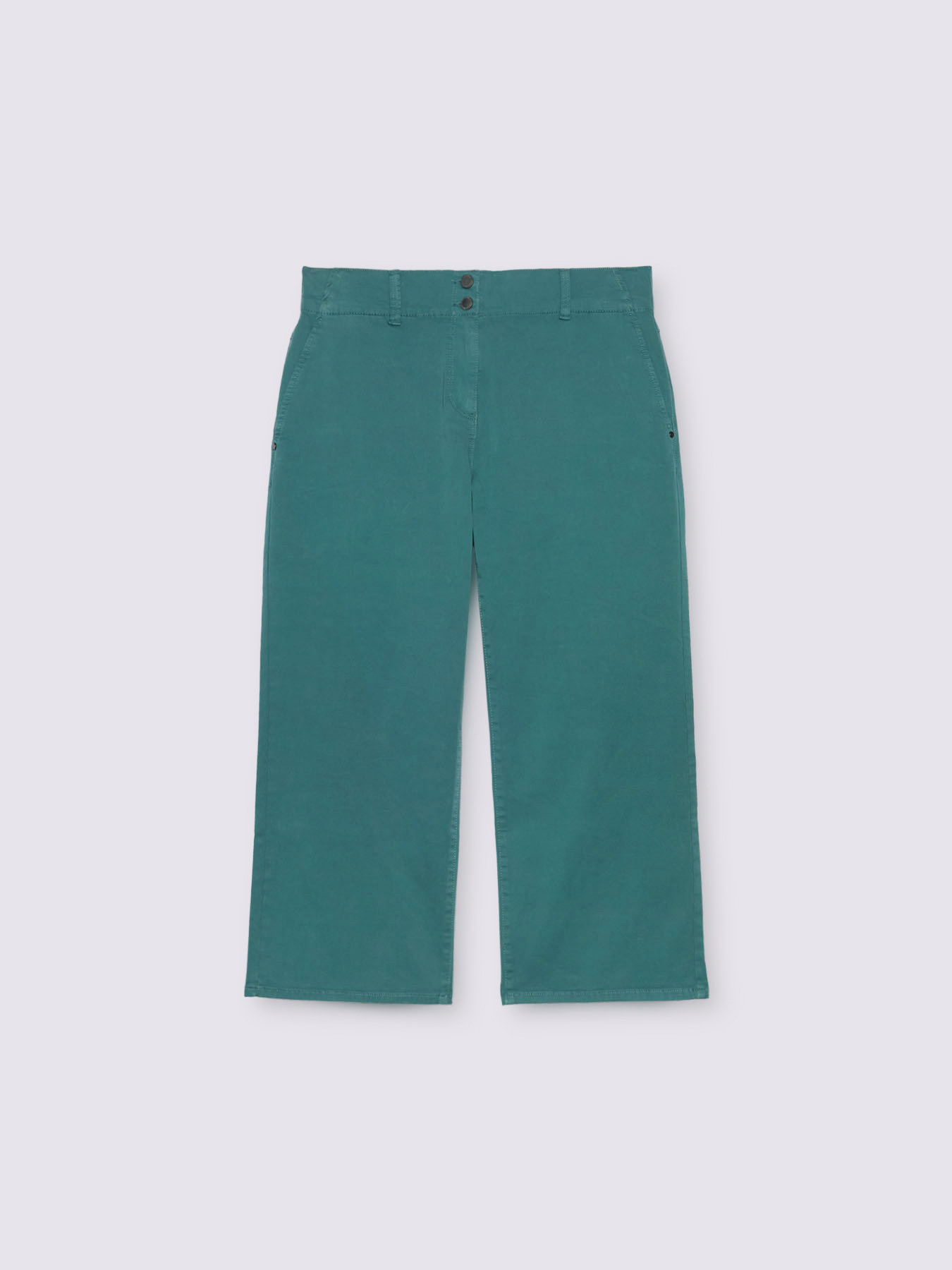 Cropped cotton blend trousers image number 4