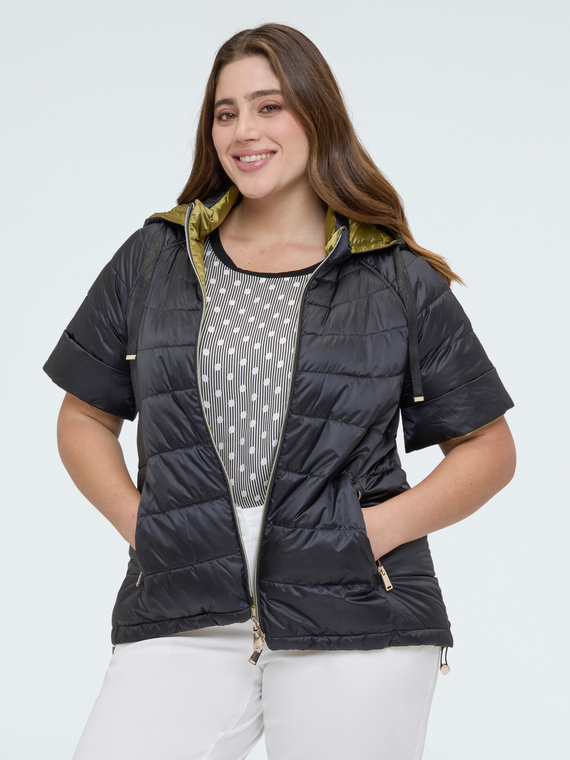 Reversible short-sleeve puffer jacket