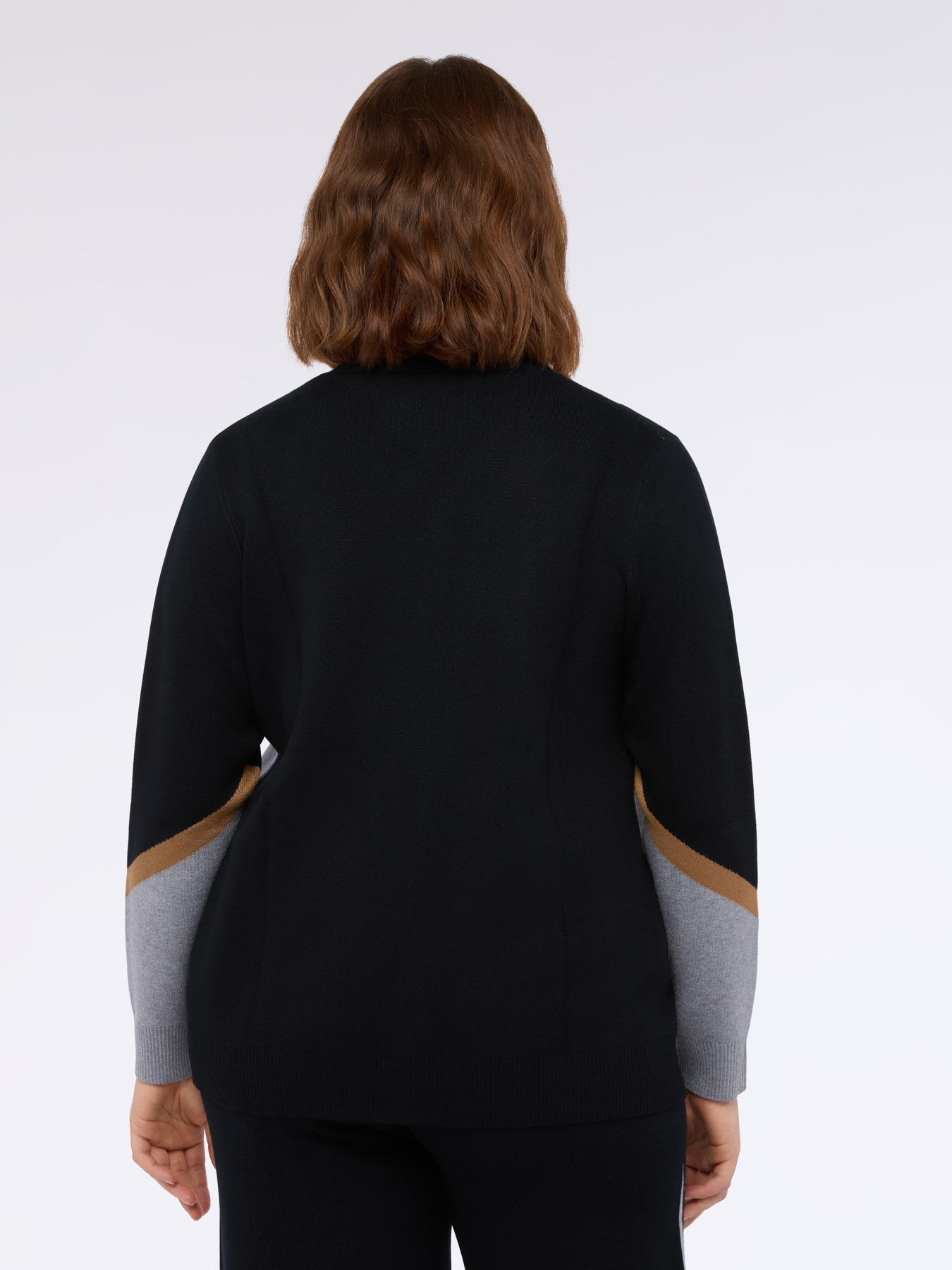 Color block cardigan in viscose blend image number 1