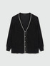 Cardigan mit wei&szlig;en Bord&uuml;ren und Mikro-Pailletten image number 4