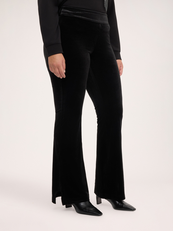 Flared velvet trousers