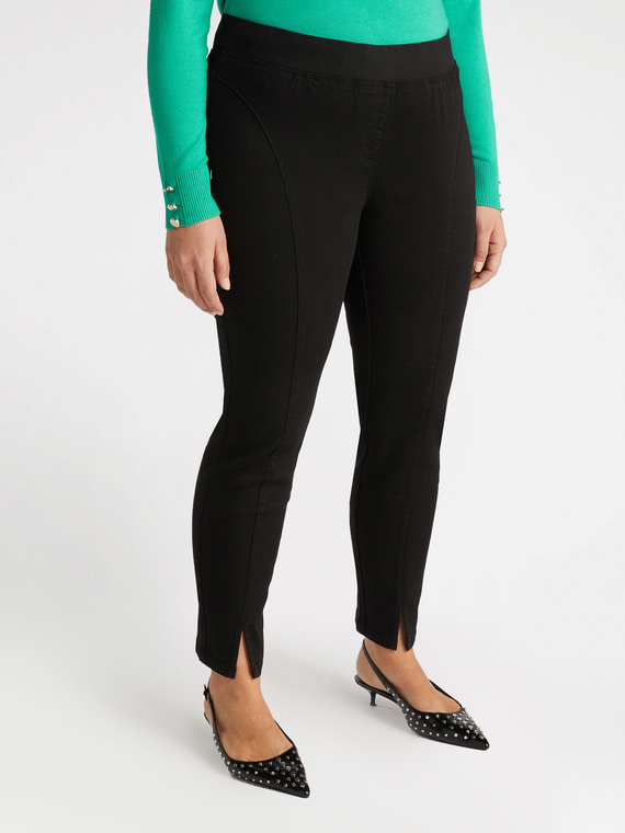 Jeggings with slits at the hem