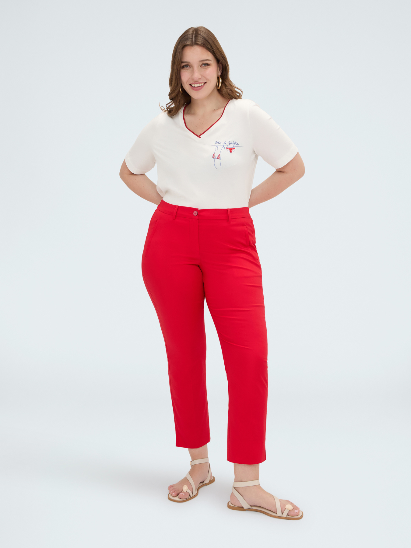 New York stretch cotton trousers image number 0