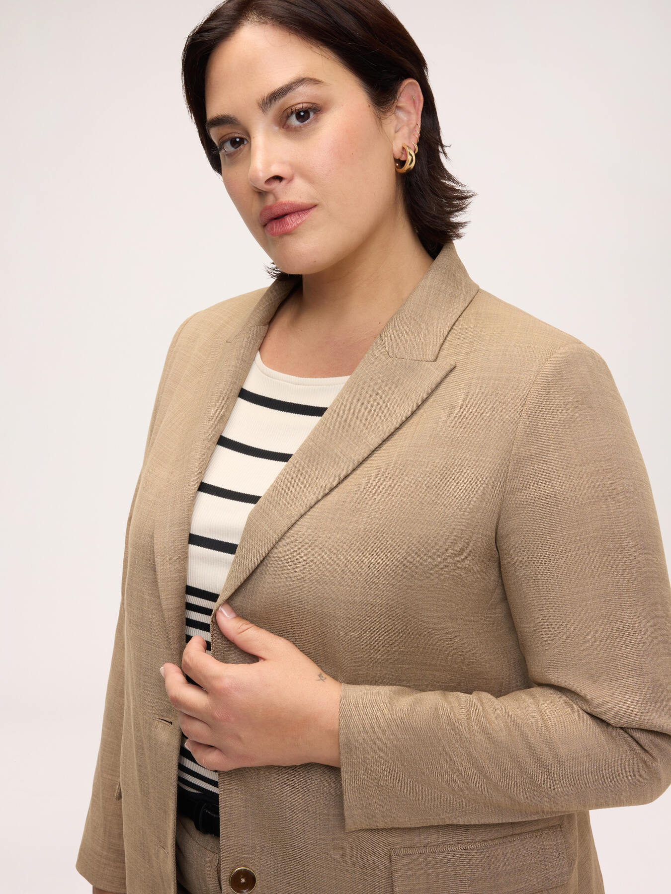 Blazer in tessuto m&eacute;lange image number 3