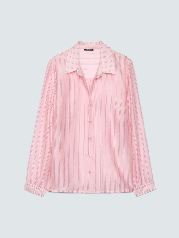 Camicia a righe in misto lyocell