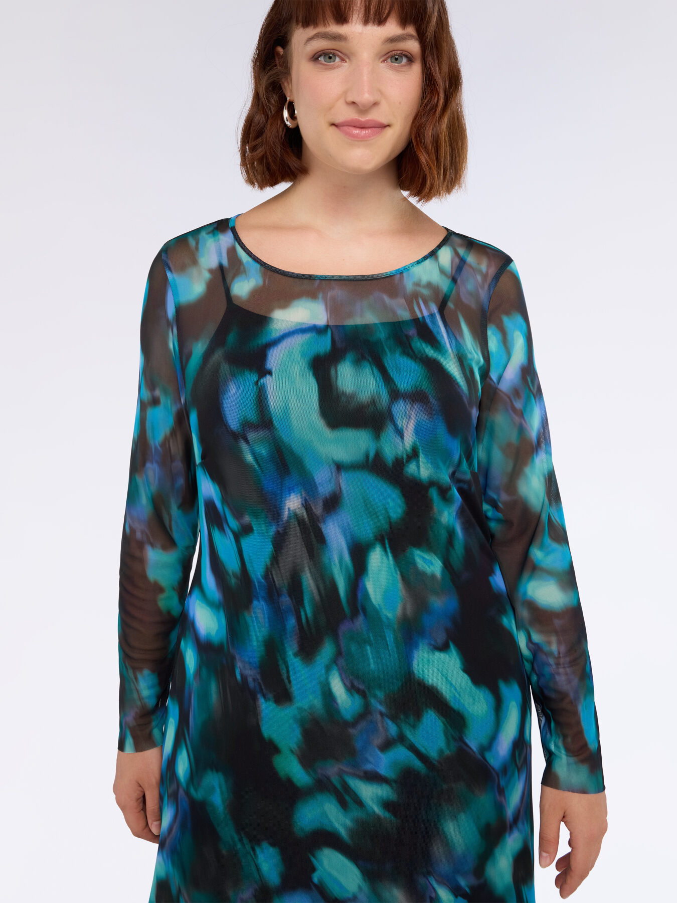 Langes T&uuml;llkleid mit Farbverlauf-Print image number 2