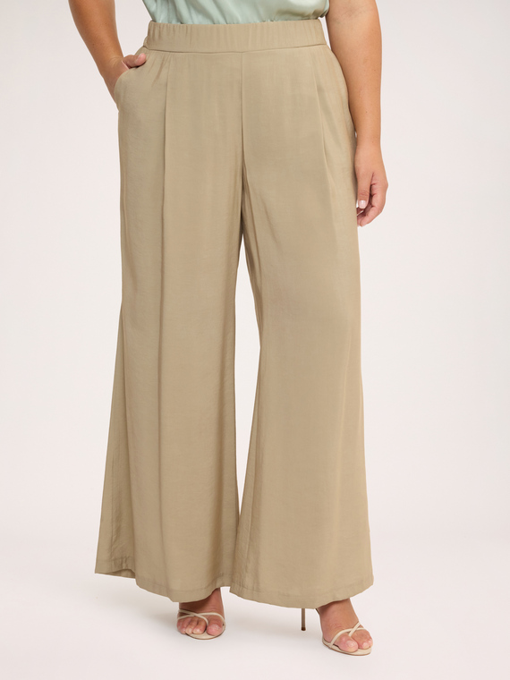Wide Leg Trousers in Modal Blend