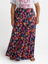Parrot and Palm print long skirt image number 0