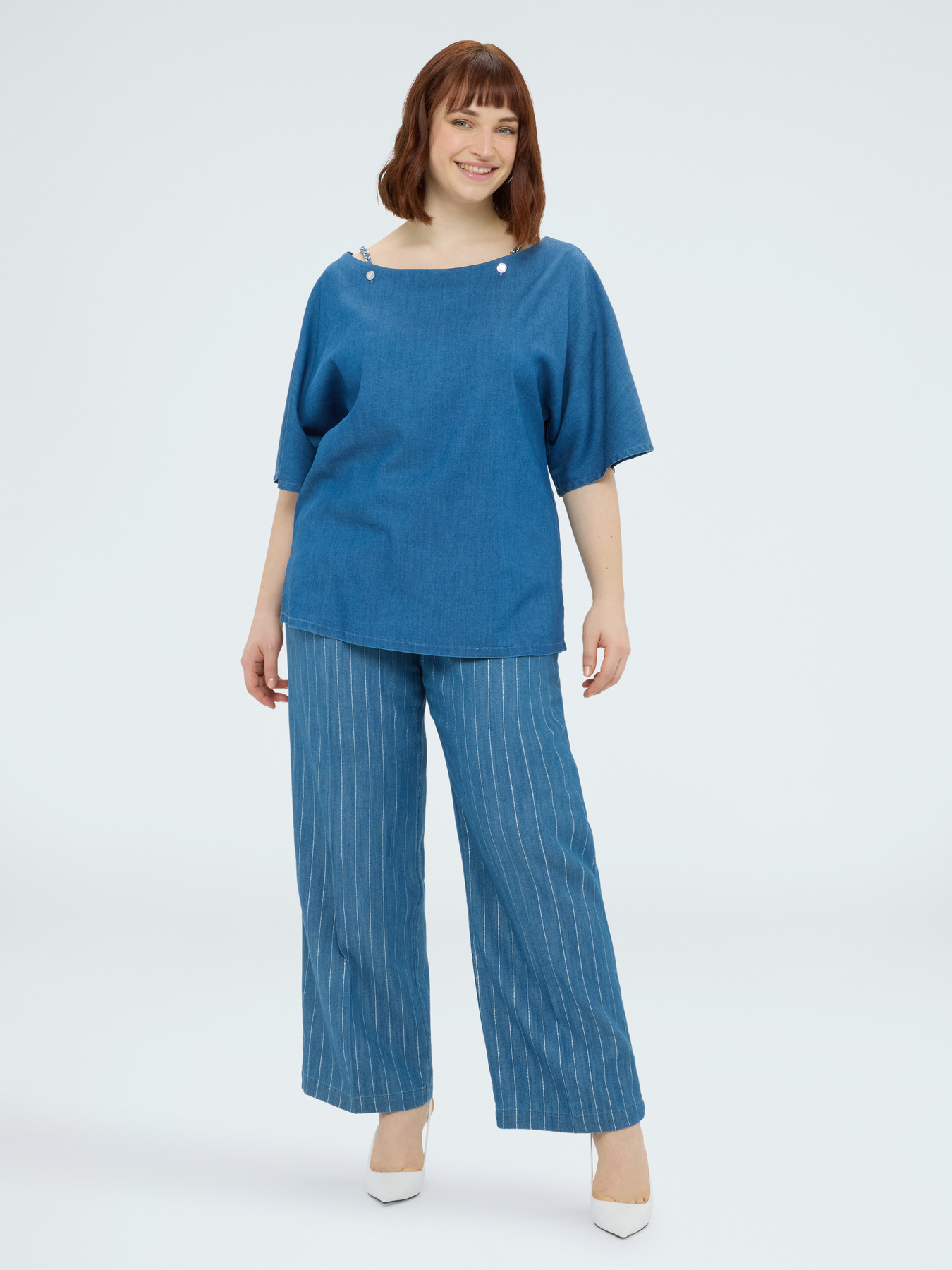 Bluse mit Carmenausschnitt aus Tencel image number 3