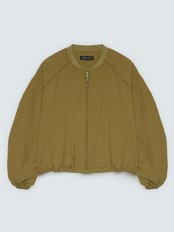 Short bomber jacket with raglan sleeves