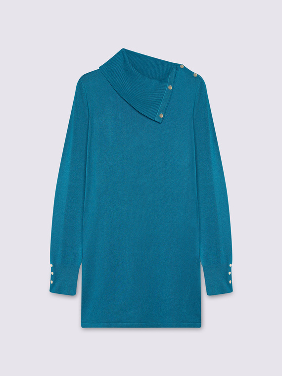 Maglia lunga con collo asimmetrico