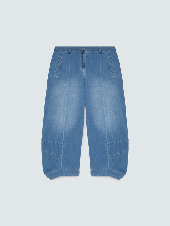 Jeans baggy in denim effetto washed