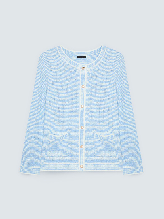 Cardigan in maglia lavorata a righe