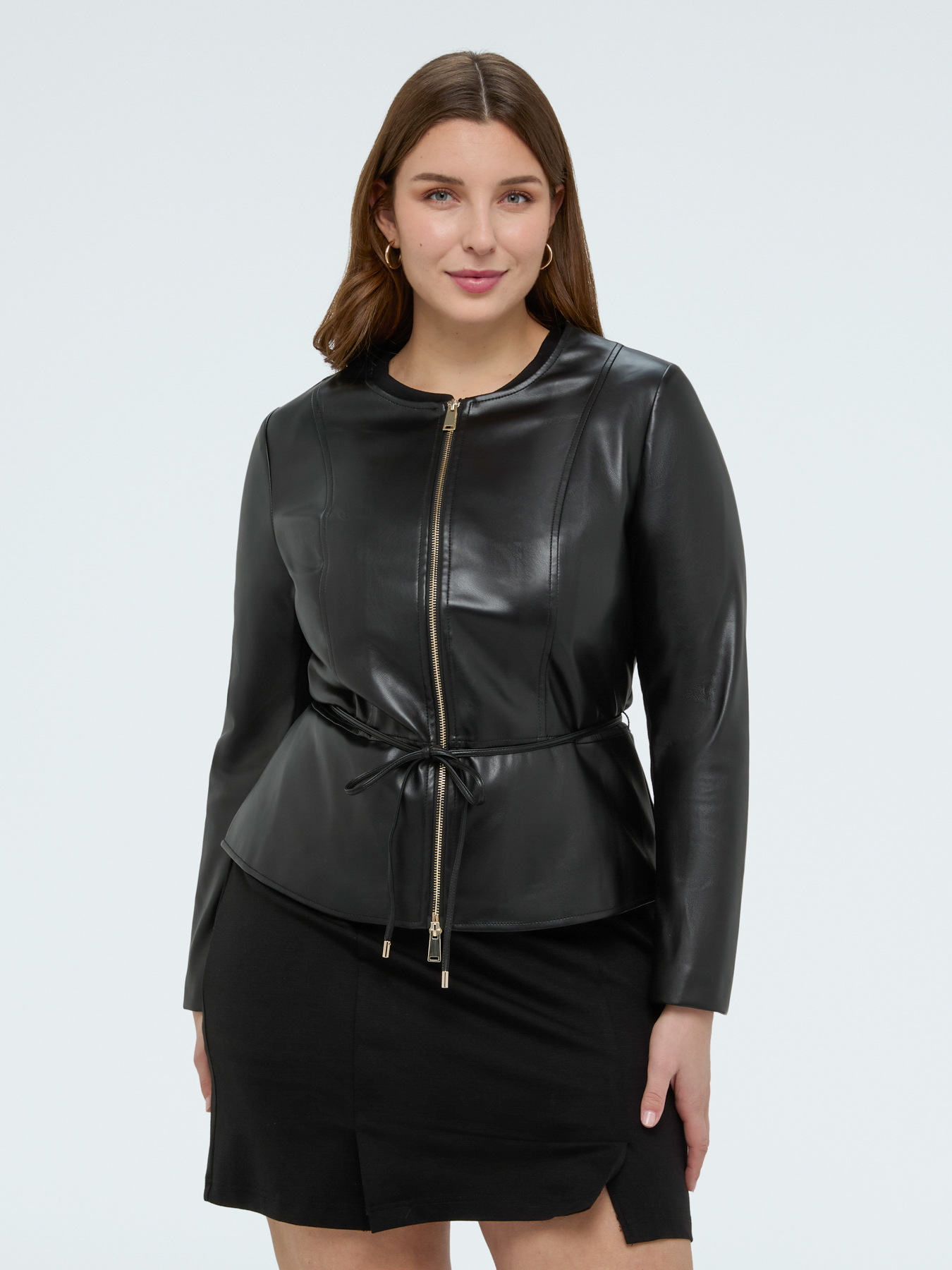 Biker jacket with belt image number 0