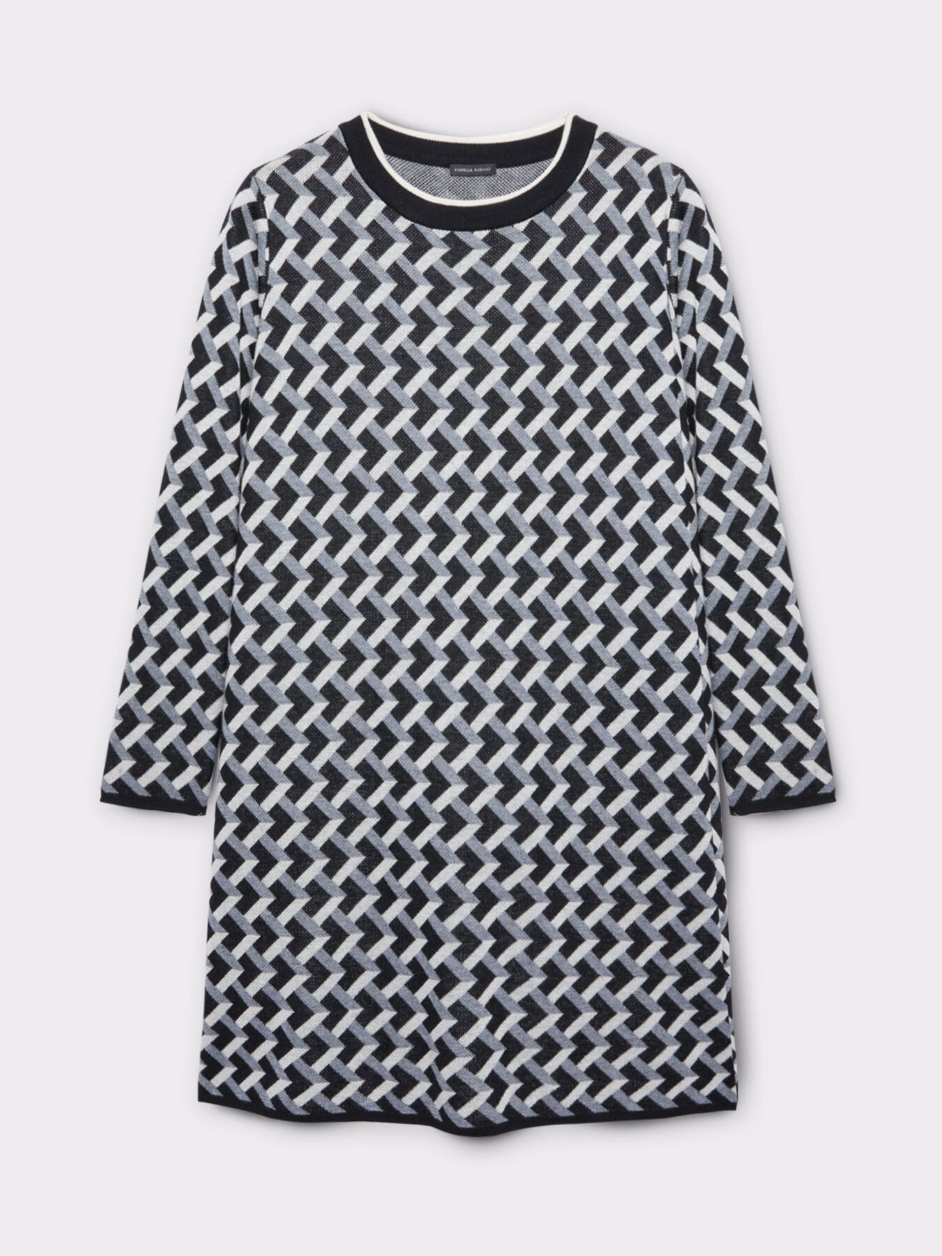 Maxi maglia a intarsi geometrici image number 3