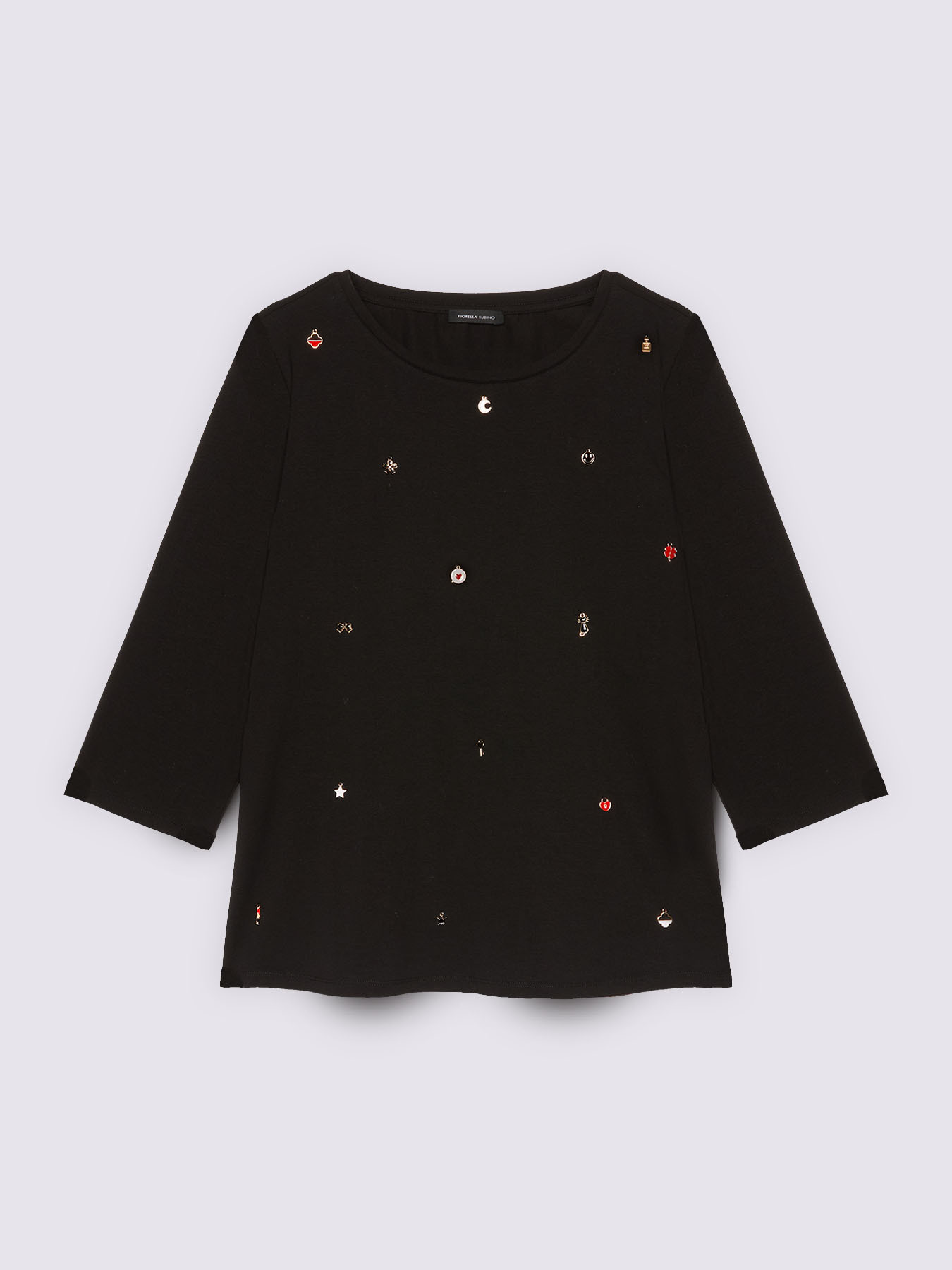 T-shirt in jersey di cotone con charms image number 4