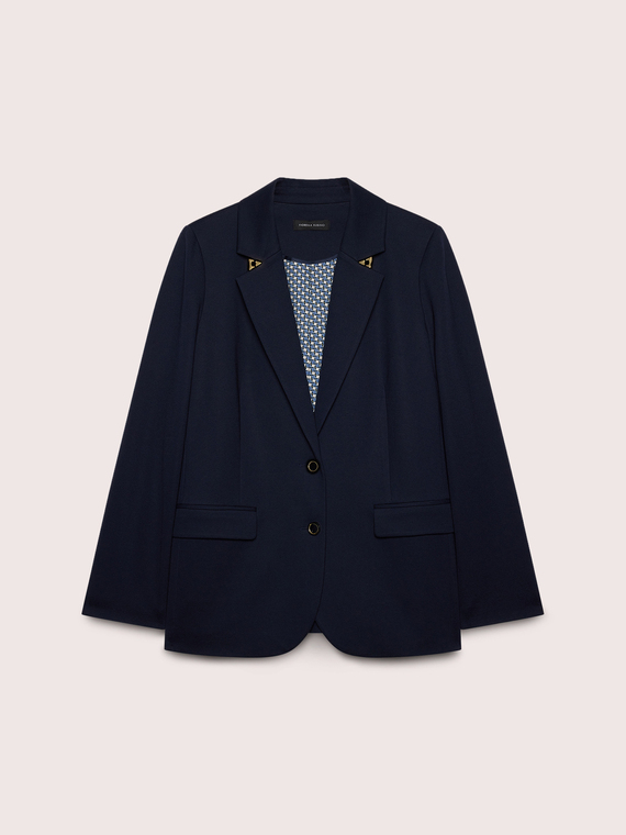 Blazer in Punto Milano con dettagli metallici