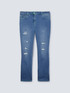 Girlfit Slim Jeans mit Rissen image number 5