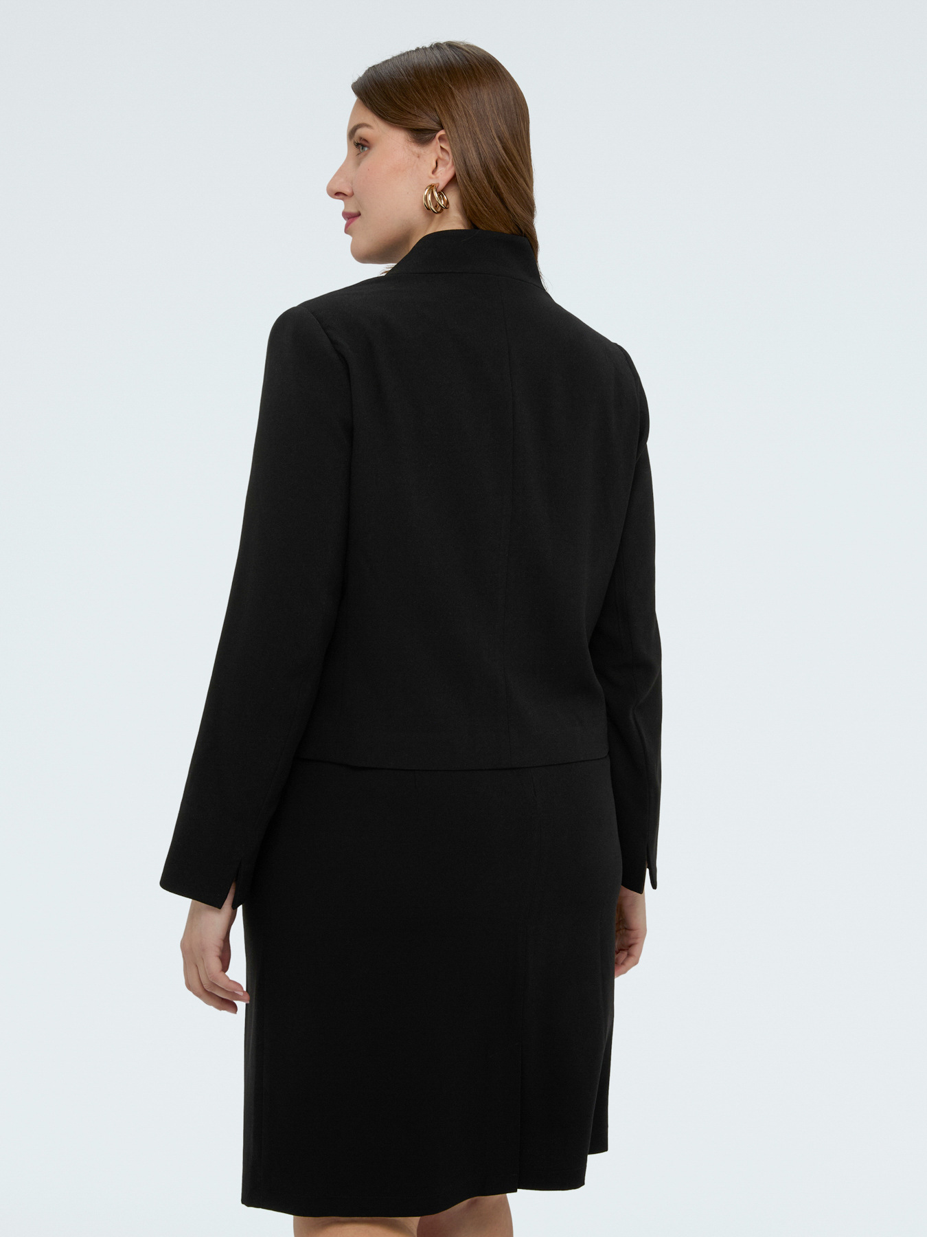 Cropped blazer in stretch fabric image number 2