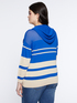 Striped cardigan with hood image number 1