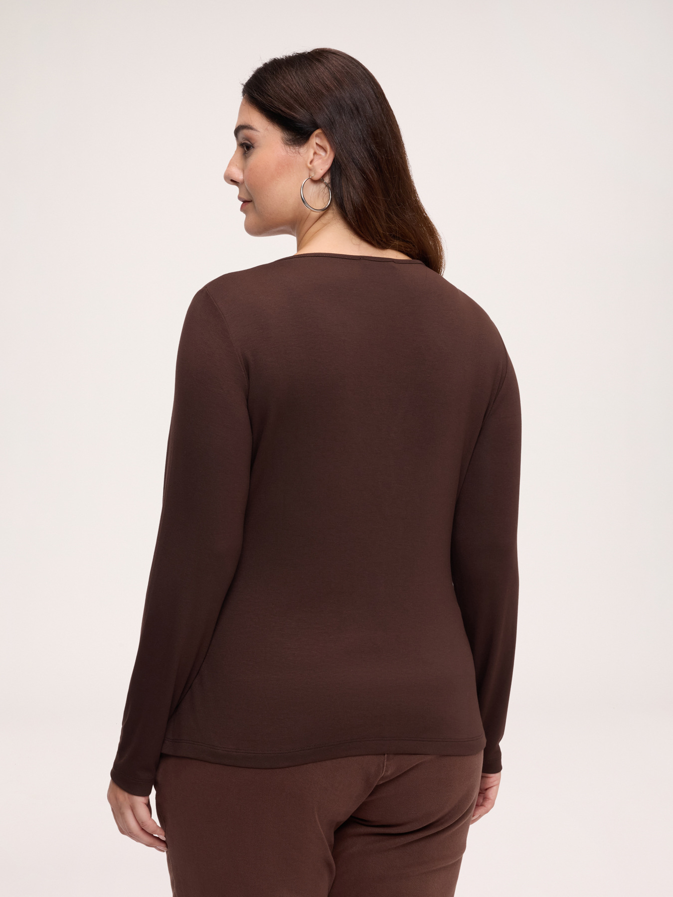 Two-material T-shirt with V-neck insert image number 1