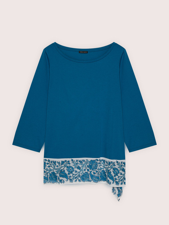 Cotton t-shirt with printed border