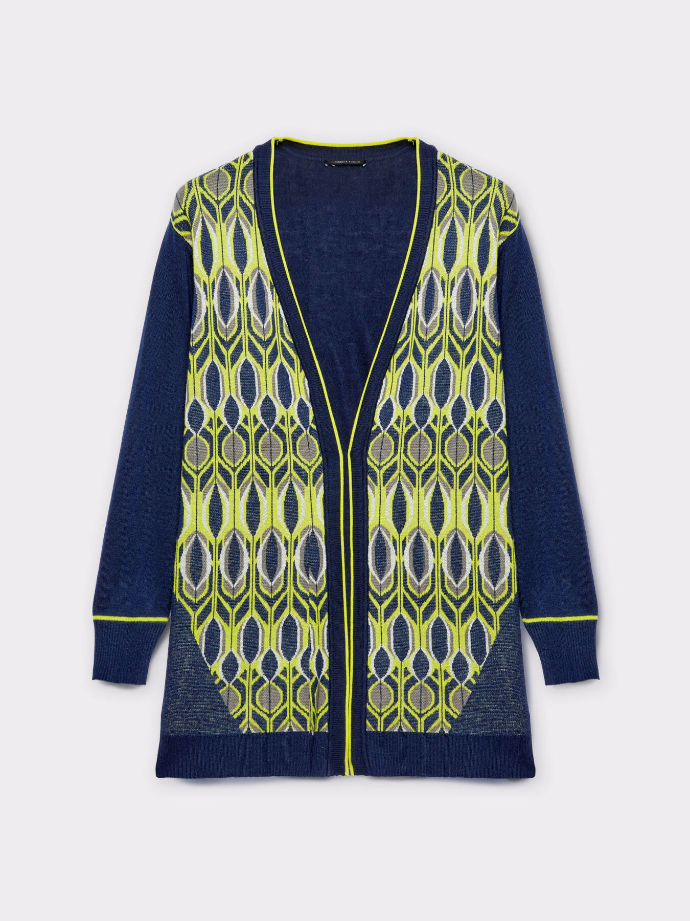 C&aacute;rdigan con dibujos geom&eacute;tricos con bordes fluorescentes image number 3