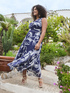 Dream pleated long dress with floral print image number 0