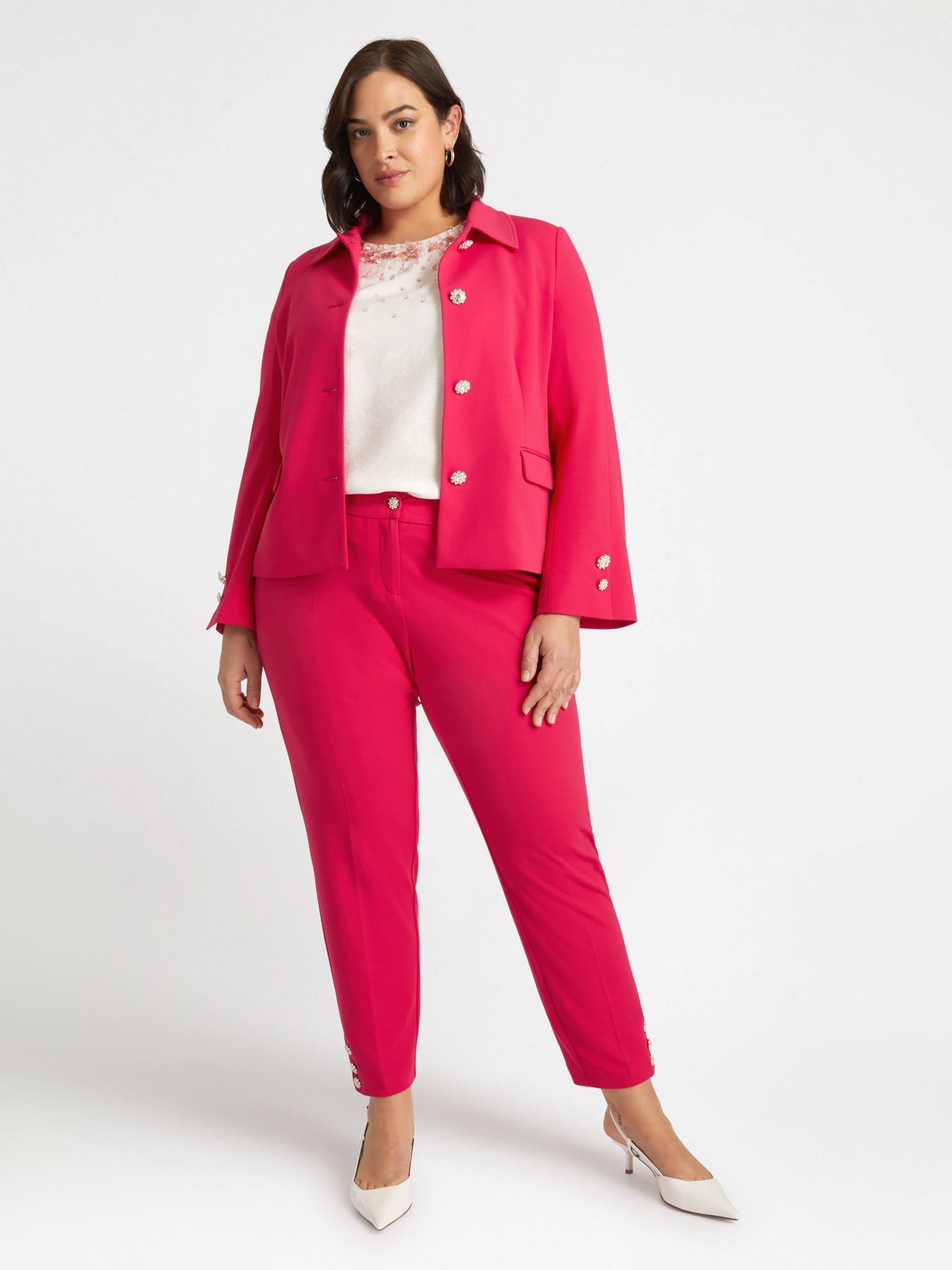 Jacket with jewel collar and buttons image number 3