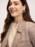 Checked blazer with dachshund brooch image number 2