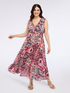 Long printed pleated dress image number 0