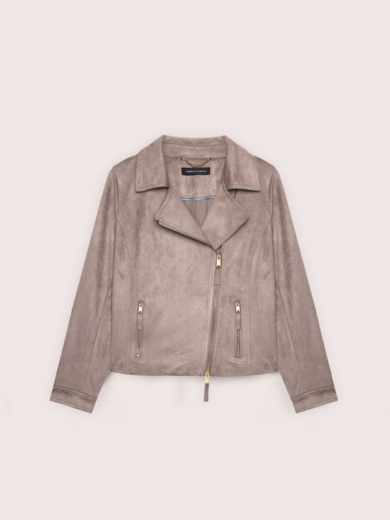 Bikerjacke aus Soft-Touch-Stoff