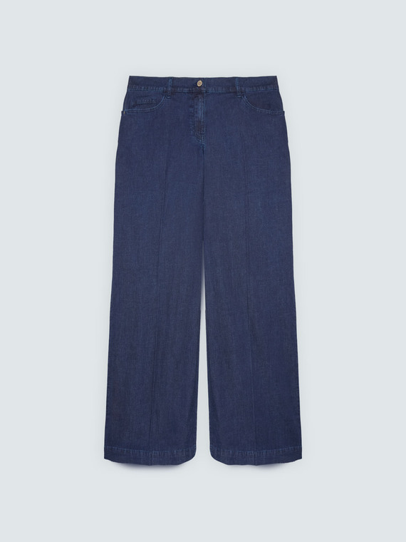 Jeans Wide Leg &mu;&pi;&lambda;&epsilon; navy &pi;&lambda;ύ&sigma;&iota;&mu;&omicron;