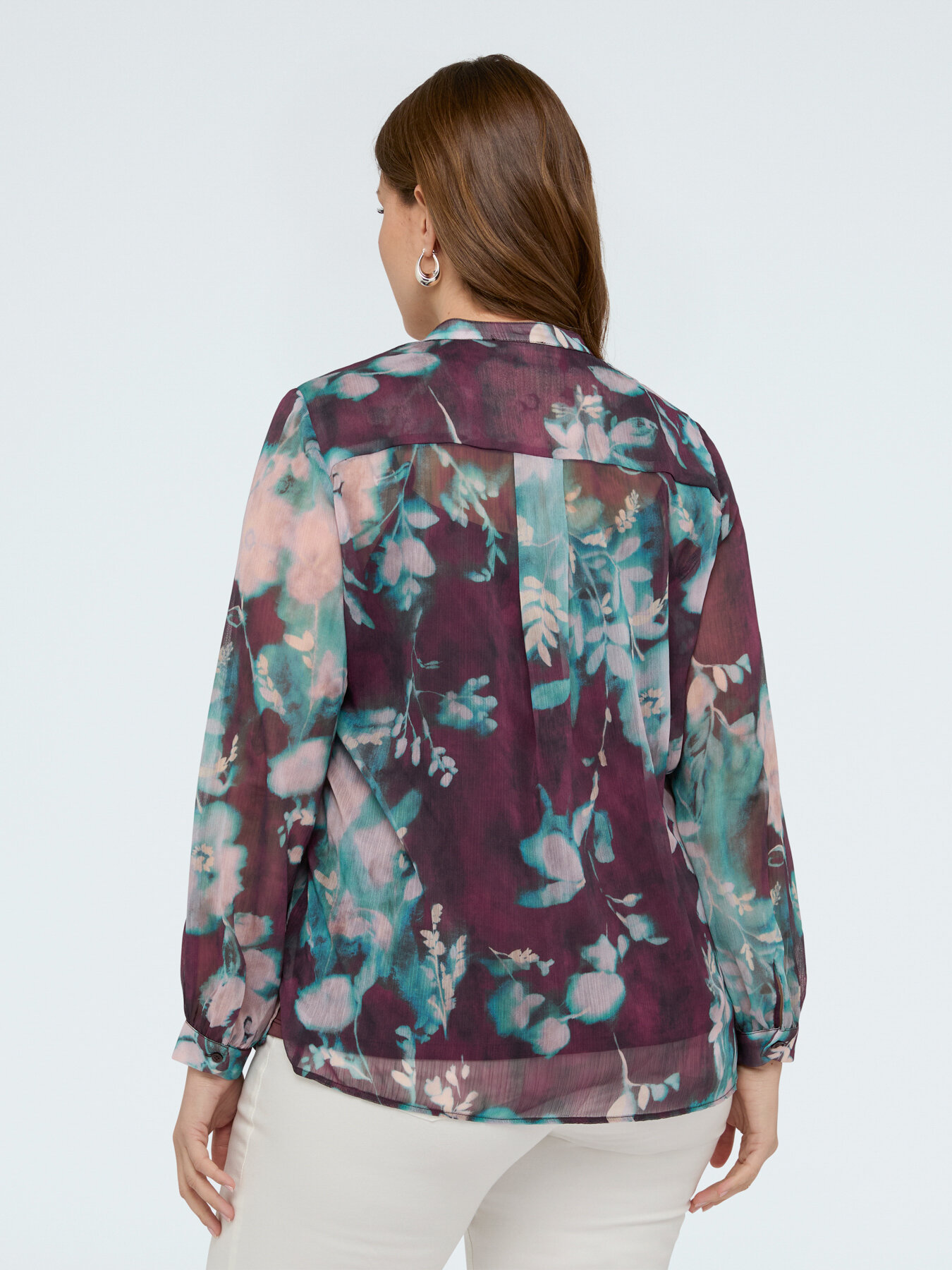 Floral print blouse in crepe image number 3