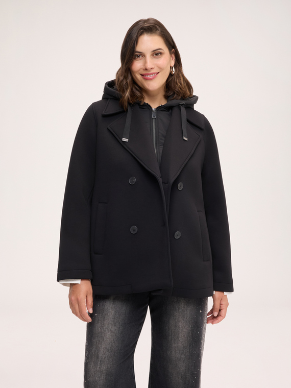 Veste crois&eacute;e avec plastron amovible