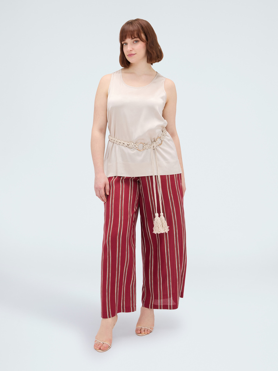 Stretch viscose satin top