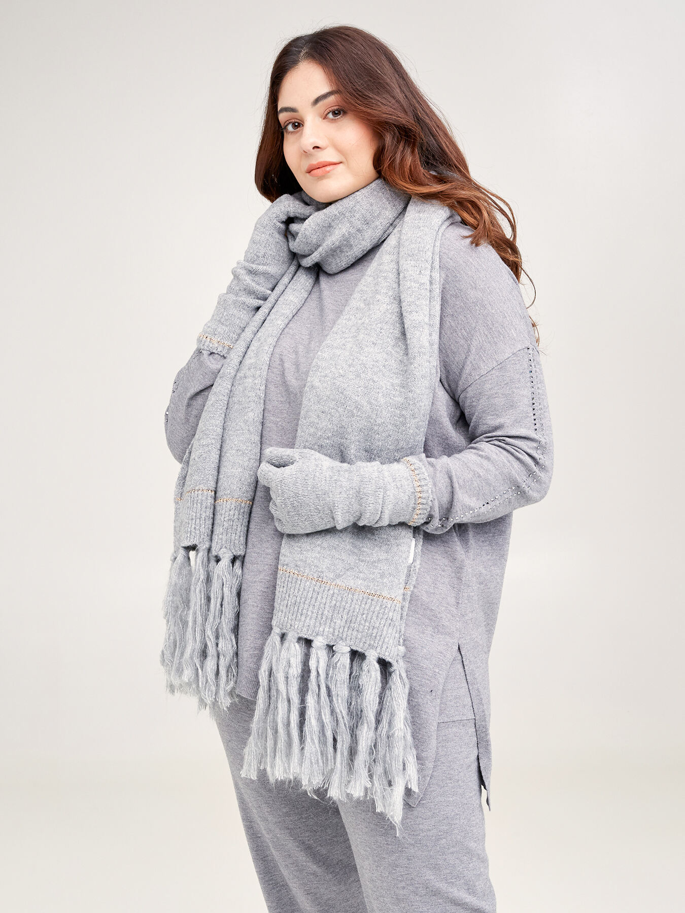 Gants longs en tricot image number 0