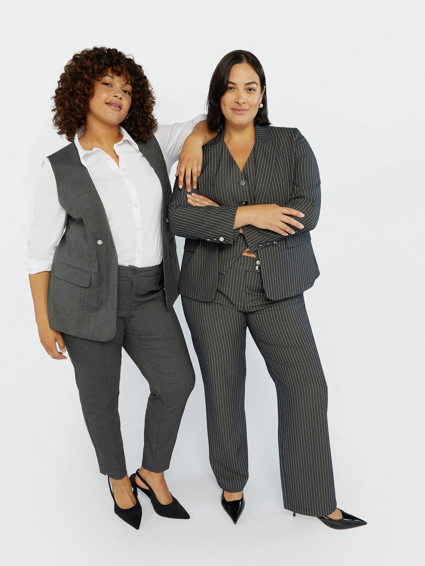 Grey m&eacute;lange fabric waistcoat image number 0