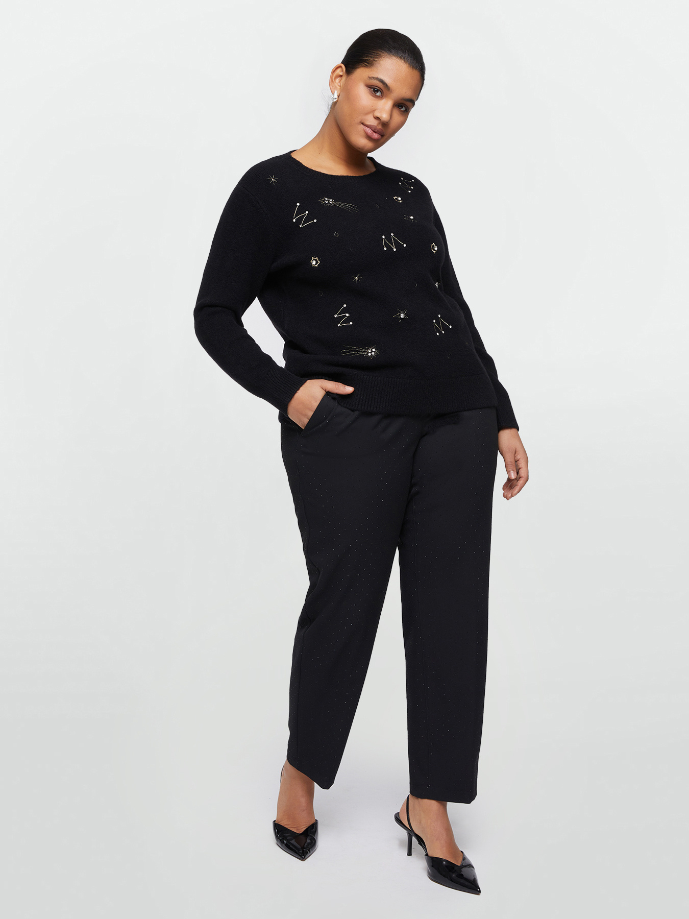 Sweater with embroidered constellations image number 2