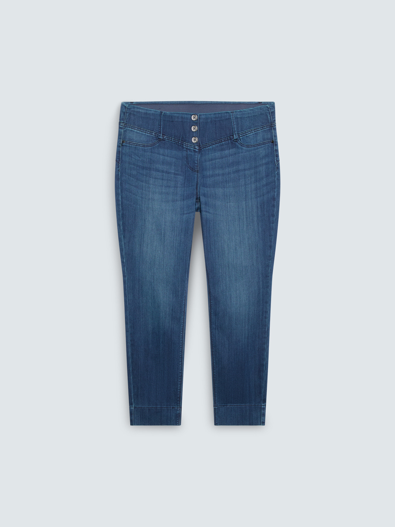 Blue jeggings with decorative buttons image number 0