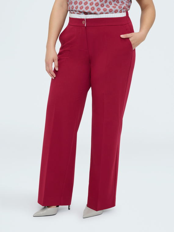 Wide Leg Trousers with striped waist detail