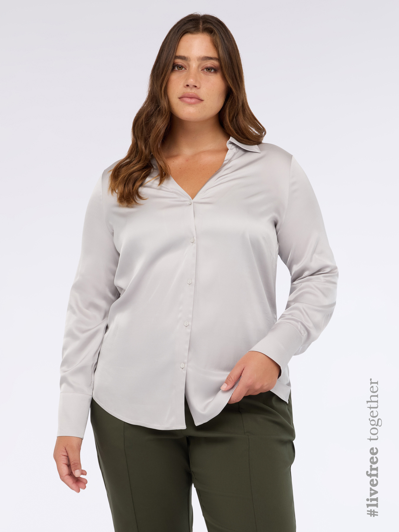 Camicia in raso di viscosa image number 0