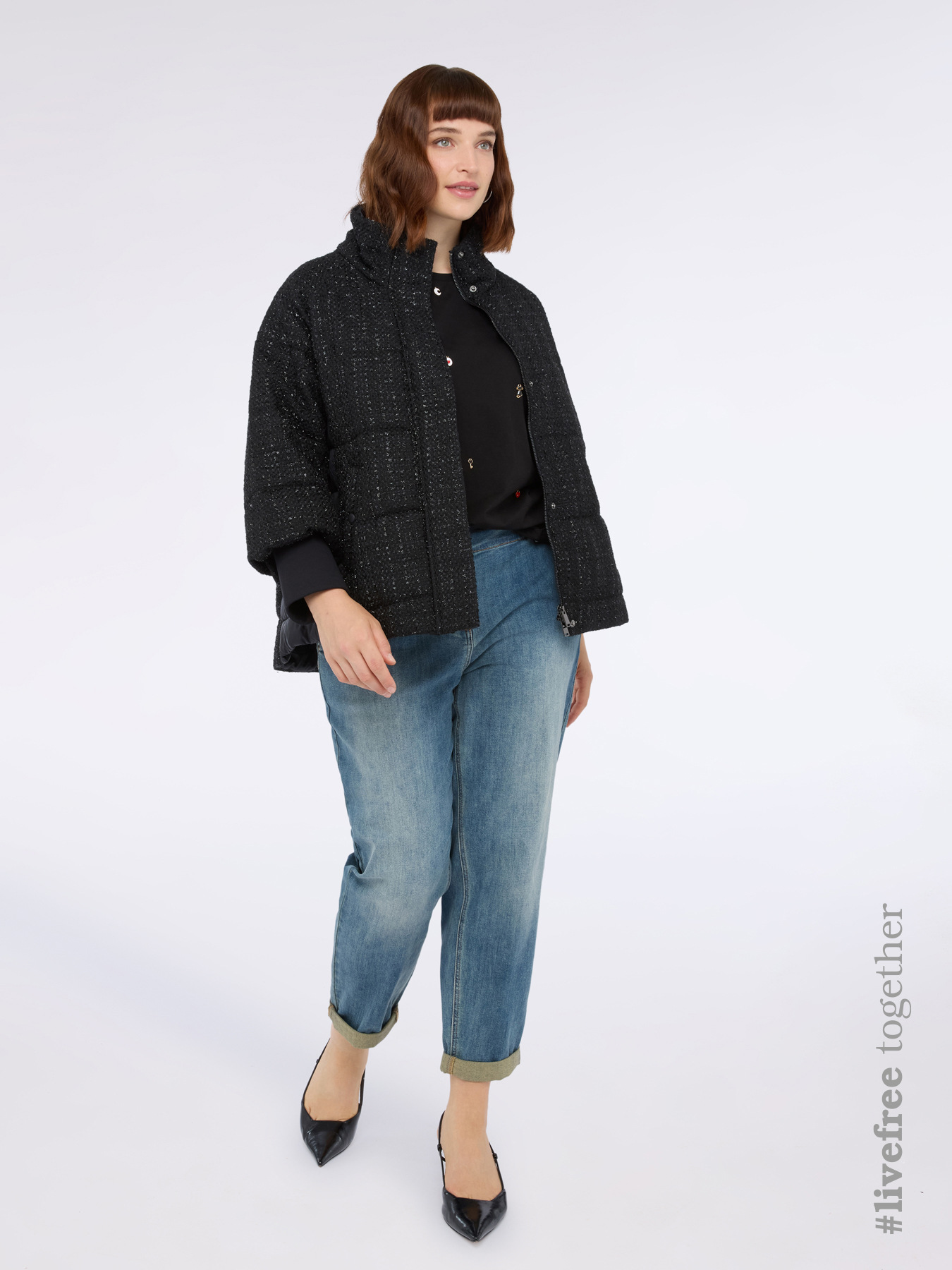 Daunenjacke mit zweifarbigem Design image number 1