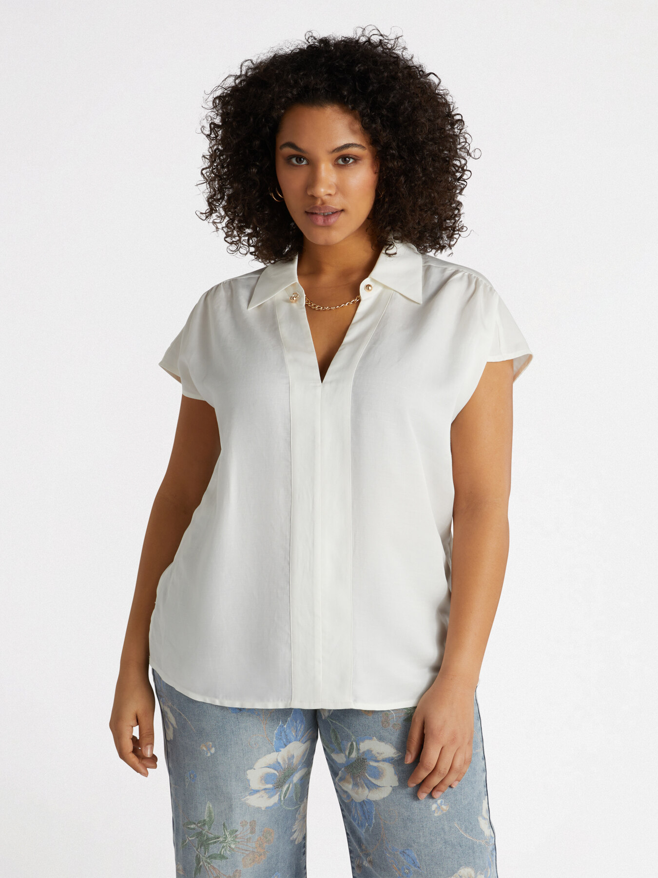 Blusa con catena con fibre in TENCEL&trade;​ image number 2