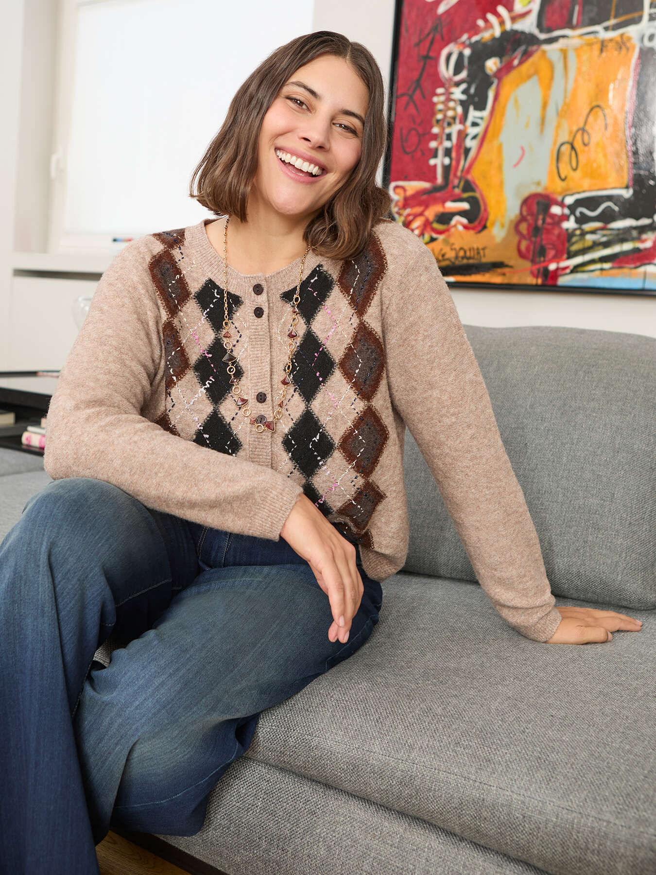 Argyle cardigan image number 4