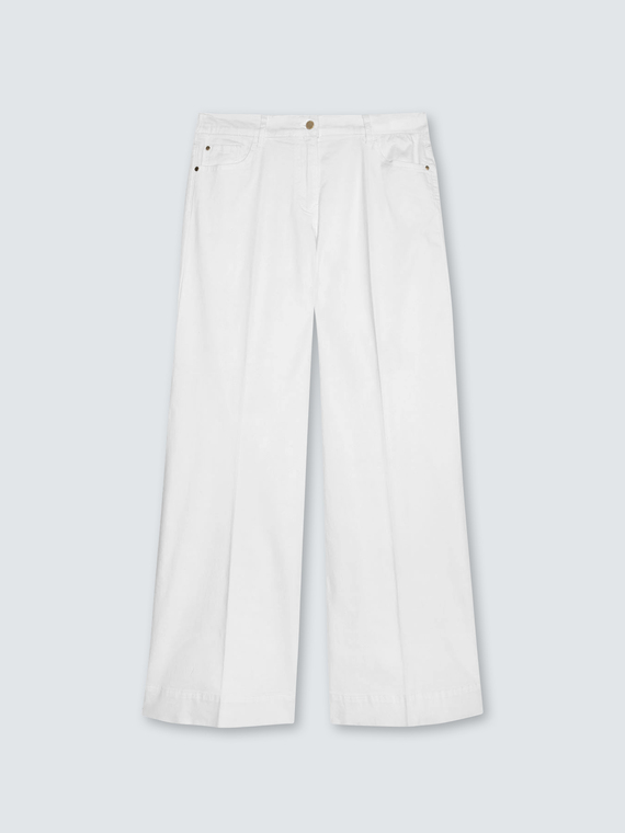 Pantaloni Wide Leg in cotone