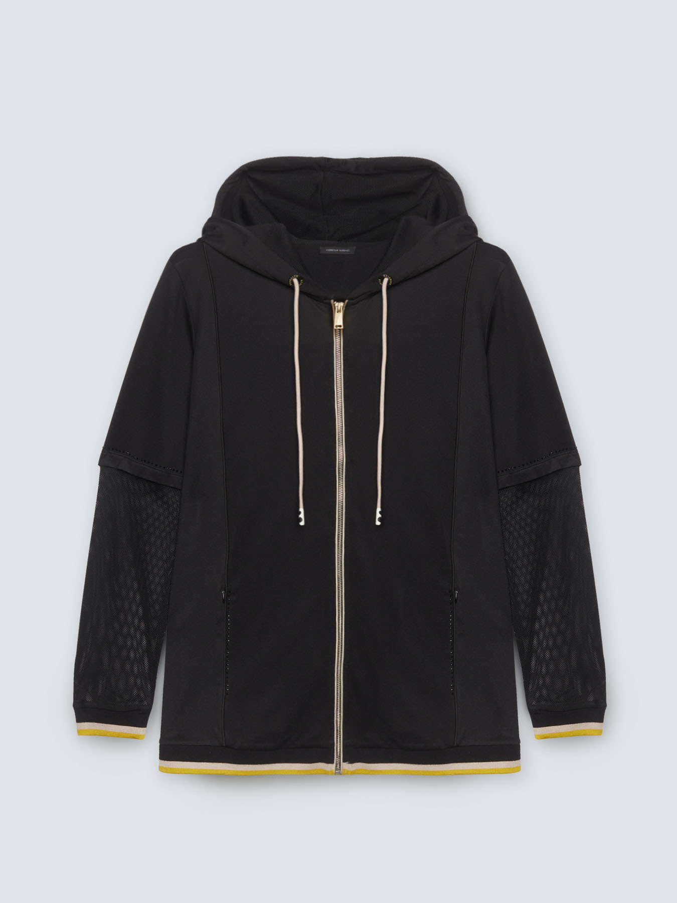 Felpa con maniche in tulle a rete image number 4